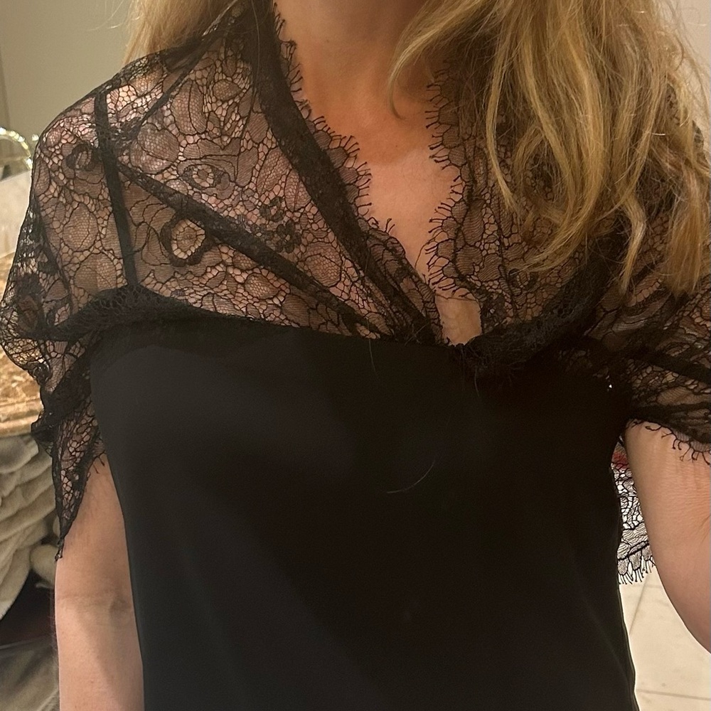 Prada Black Lace Overlay top